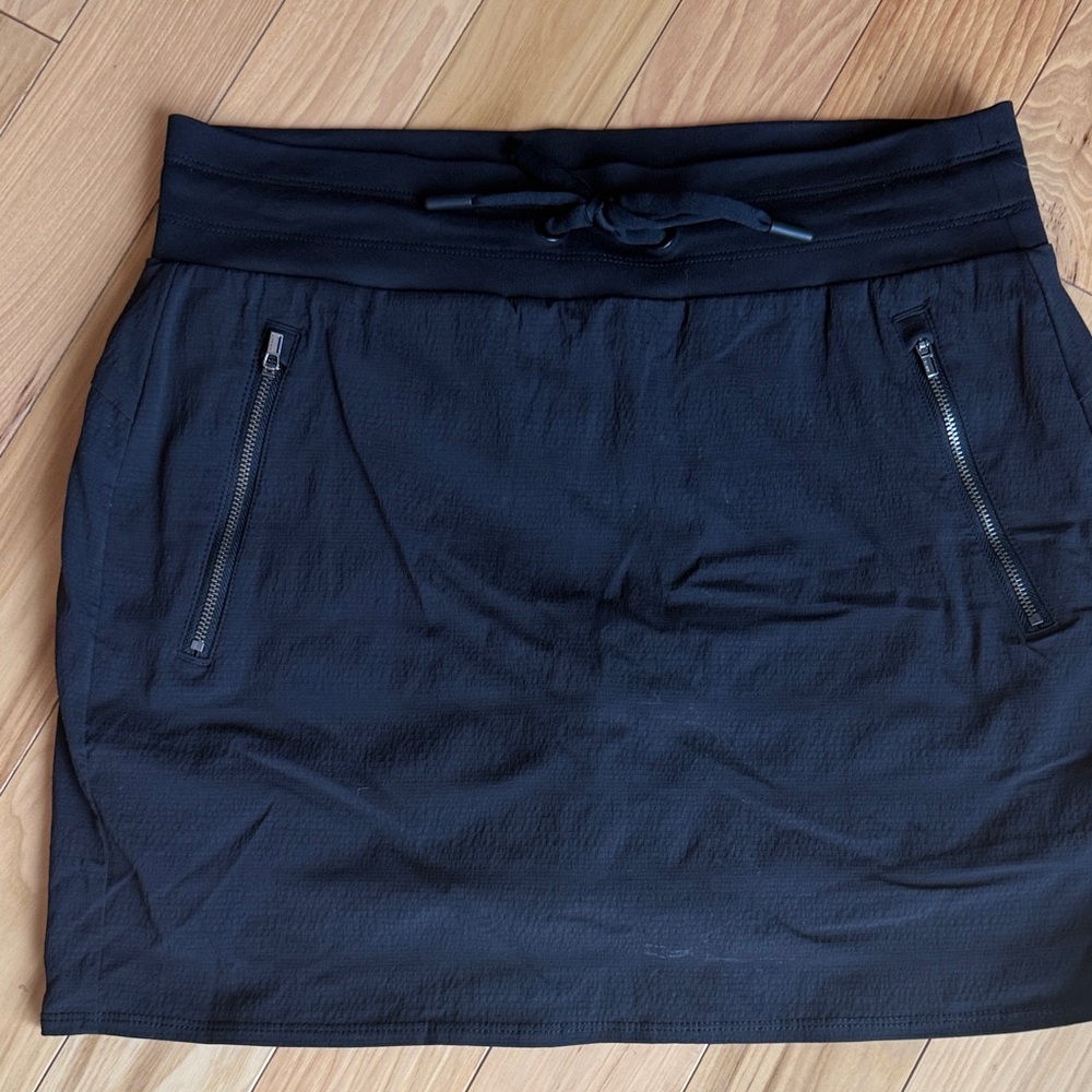 Athleta Black Mini Skirt with Zipper Details